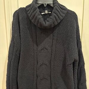 Cozy Charcoal Cowl Neck Sweater